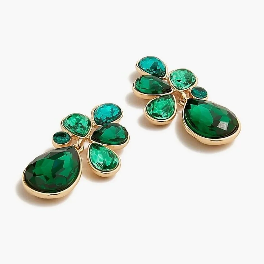 J.Crew Factory Crystal Petal Statement Earrings